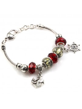 bracciale donna con beads colorati e charms in accaio