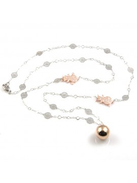 chiama angeli collana donna in bronzo con bebe campanellino per gravidanza