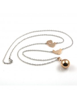 chiama angeli collana donna in bronzo con piedini campanellino per gravidanza