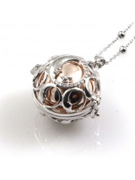 chiama angeli collana donna in bronzo luna e stella strass campanellino per gravidanza