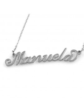 collana con nome Manuela in acciaio da donna