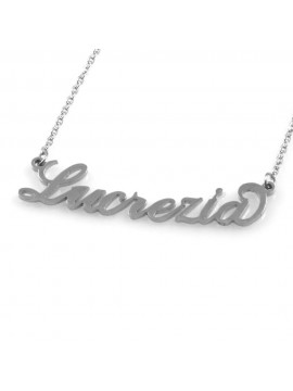 collana con nome Lucrezia in acciaio da donna