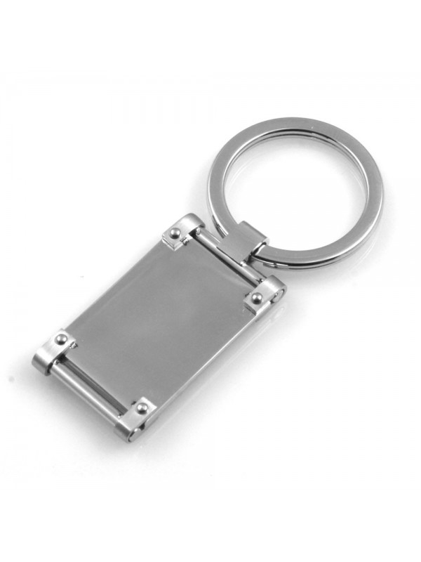 portachiavi uomo classico rettangolare in acciaio ottimo per incisioni