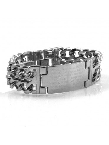 bracciale con padre nostro uomo donna in acciaio - bcc2461
