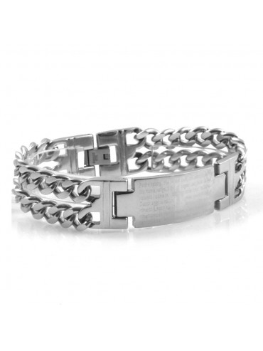 bracciale con padre nostro uomo donna in acciaio - bcc2462