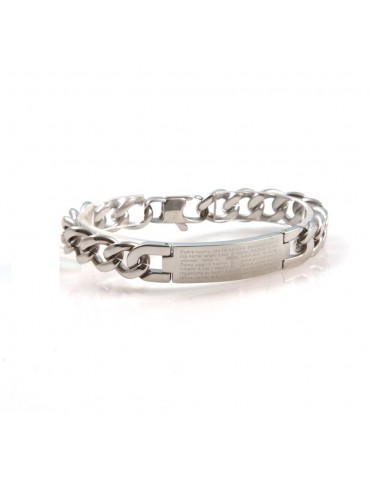 bracciale con padre nostro uomo donna in acciaio - bcc2463