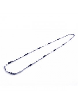 Collana uomo in acciaio maglia barrette bicolore