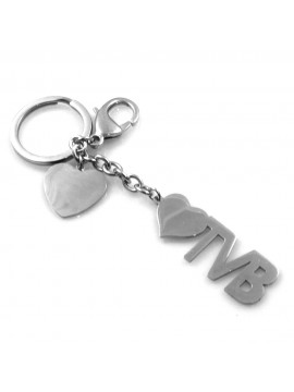 portachiavi uomo donna scritta tvb in acciaio personalizzabile con incisione