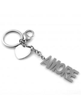 portachiavi uomo donna scritta amore in acciaio personalizzabile con incisione