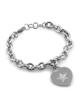 bracciale donna con cuore e stella in acciaio e strass bcc2521