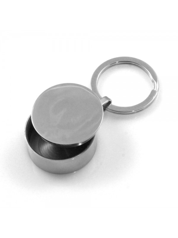 portachiavi uomo bussolotto contenitore a vite per incisione in acciaio prt0241
