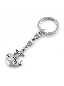 portachiavi uomo con ancora in acciaio  e catena marinara prt0246