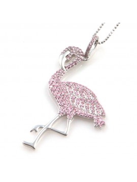 collana con fenicottero donna in argento 925 catena da cm 80 cll1848