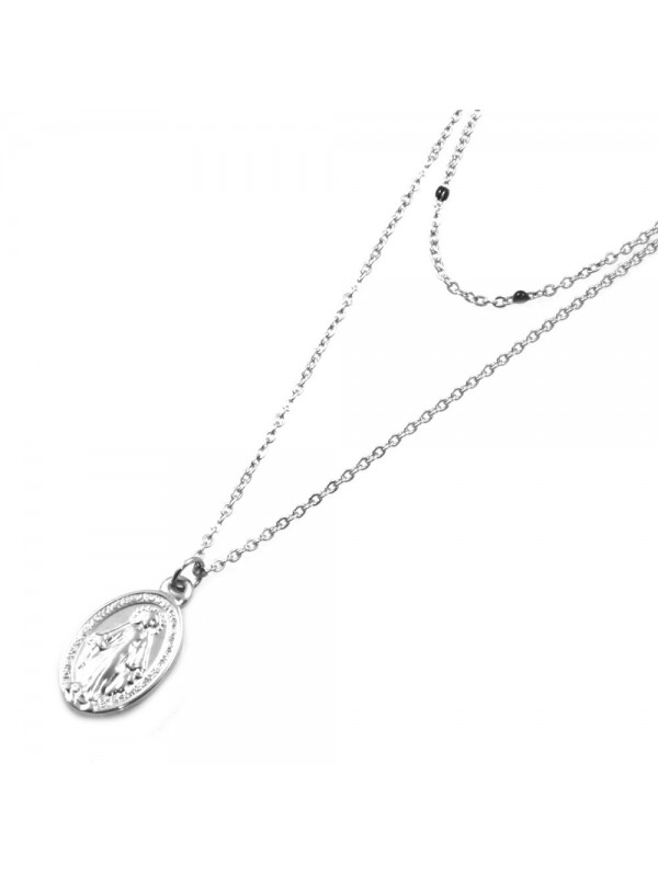 Collana medaglia miracolosa ciondolo donna in acciaio cll0528
