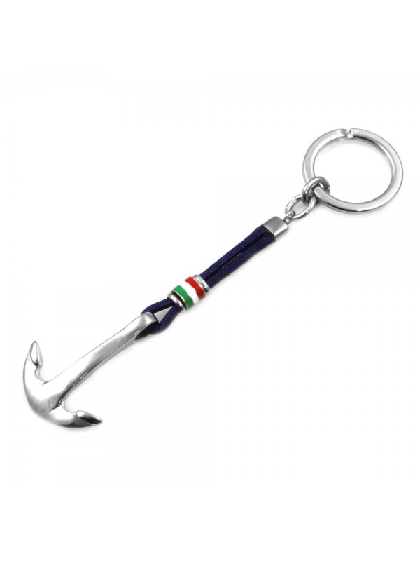 portachiavi uomo con ancora acciaio e cordoncino cm 100 mm 30 - prt0220