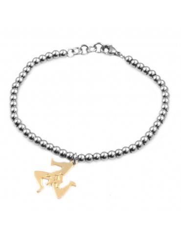 Bracciale con trinacria donna gioielli siciliani sicilia bcc0041