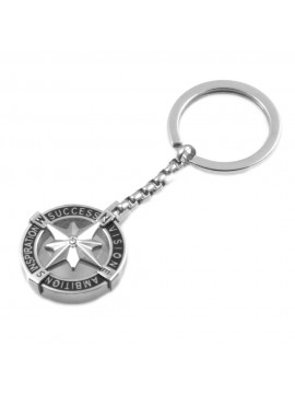 Portachiavi uomo con rosa dei venti in acciaio - prt0028
