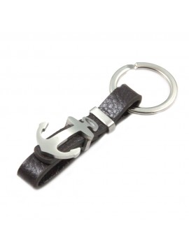 portachiavi uomo con ancora casa auto o moto in acciaio e pelle prt0131