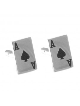 Gemelli camicia uomo da polso con asso di picche gml0002
