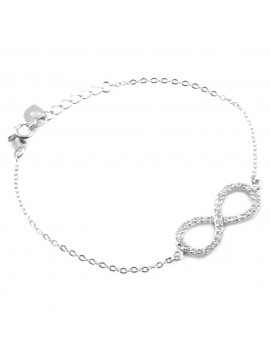Bracciale donna con infinito in argento e strass bcc0062