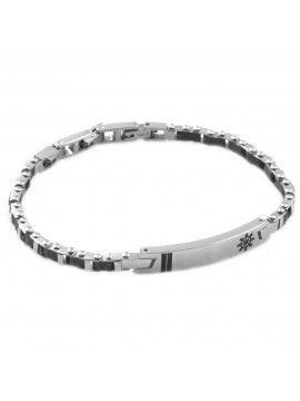 Bracciale uomo con timone con piastra per incisioni bcc0687