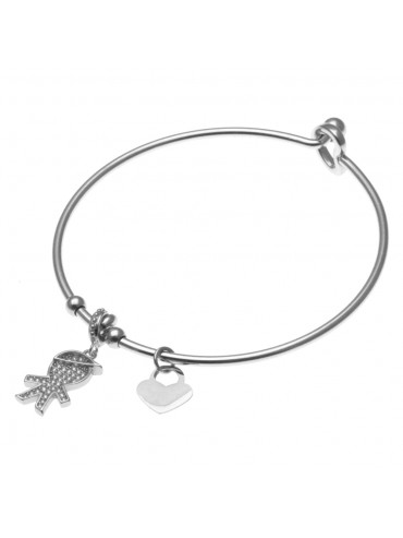 bracciale con bebe bambino maschietto rigido in acciaio donna - bcc1537