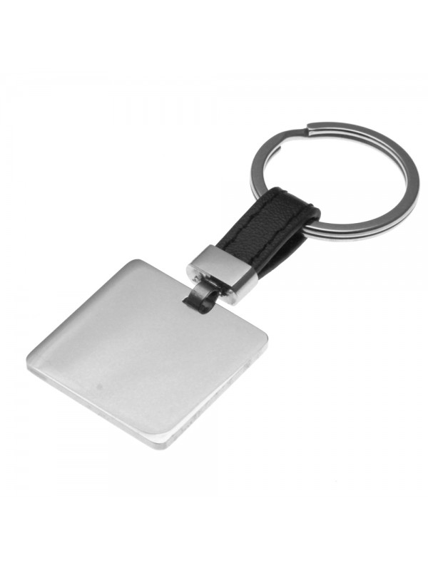 Portachiavi uomo in acciaio e pelle per incisione - prt0030