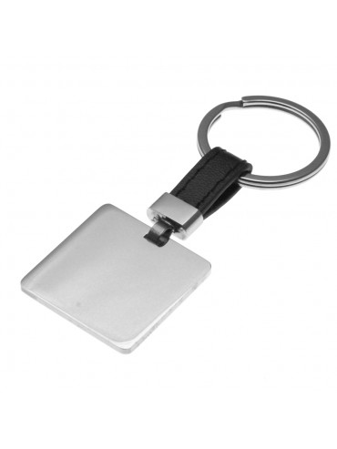 Portachiavi uomo in acciaio e pelle per incisione - prt0030