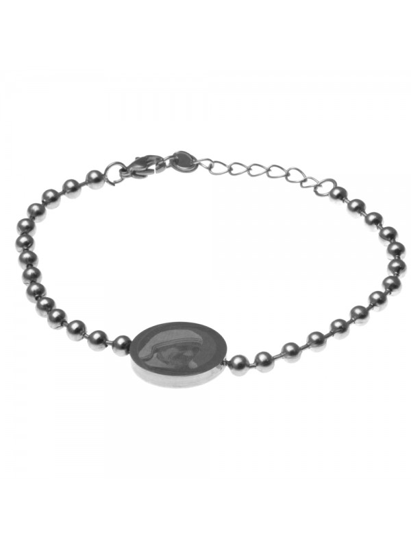 bracciale di madre teresa di calcutta in acciaio - bcc1674