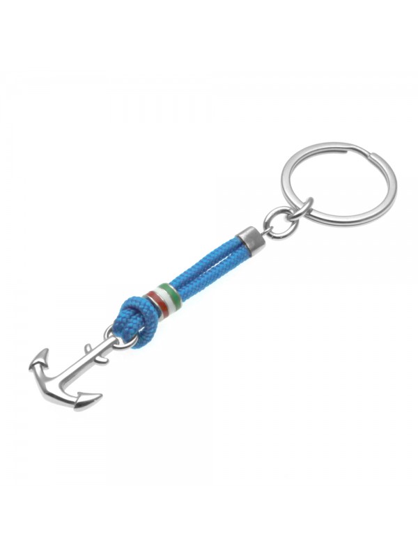 portachiavi uomo ancora acciaio e cordoncino prt0128