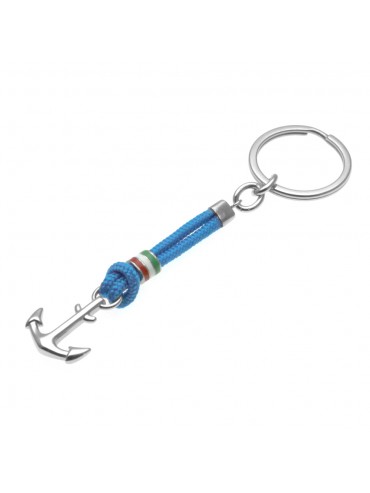 portachiavi uomo ancora acciaio e cordoncino prt0128