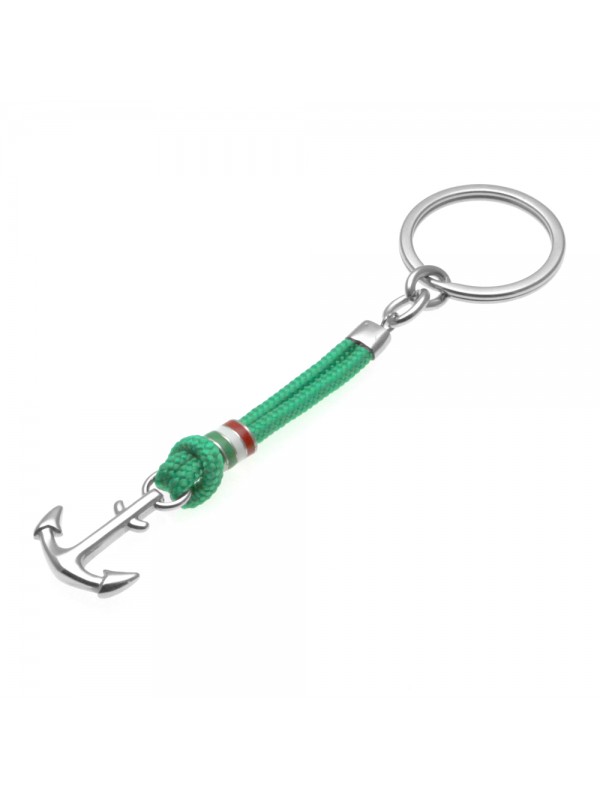 portachiavi uomo ancora acciaio e cordoncino prt0132