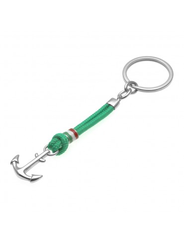 portachiavi uomo ancora acciaio e cordoncino prt0132