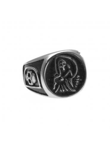 anello uomo con simbolo morte in acciaio misura 19