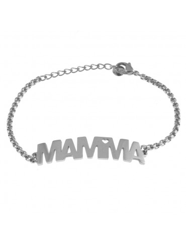 bracciale donna con scritta mamma in acciaio bcc2523