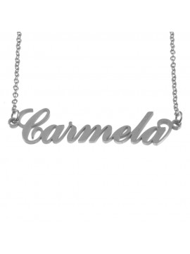 Collana con nome carmela in acciaio cm 50 cll0558