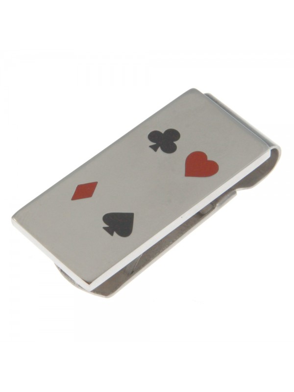 fermasoldi con assi da gioco in acciaio fal010