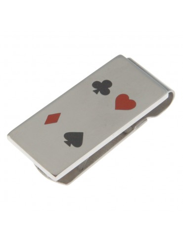 fermasoldi con assi da gioco in acciaio fal010