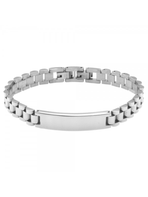 Bracciale uomo piastra per incisione in acciaio bcc0762