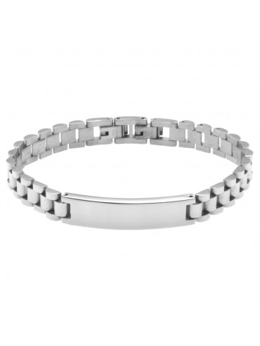 Bracciale uomo piastra per incisione in acciaio bcc0762