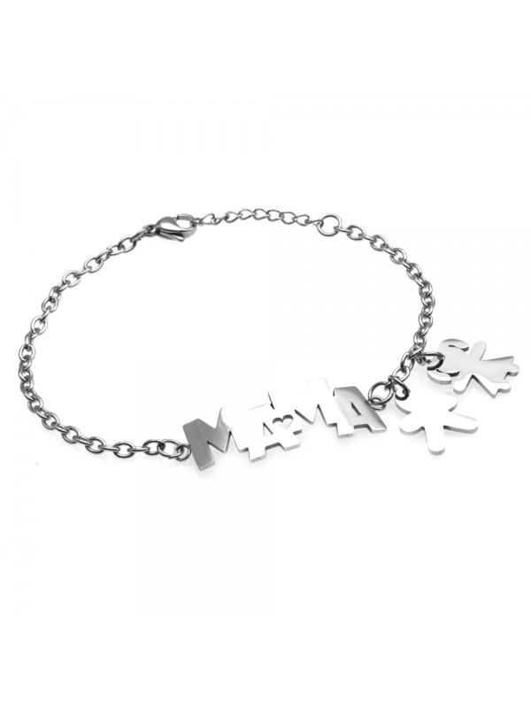Bracciale mamma donna scritta acciaio bcc0243