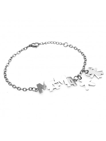 Bracciale mamma donna scritta acciaio bcc0243
