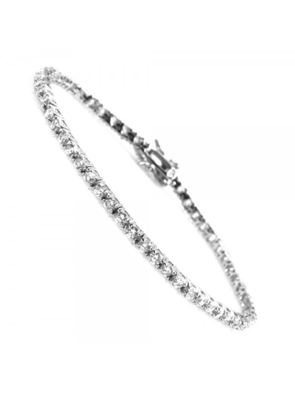 Bracciale tennis in argento strass bianchi bcc0804