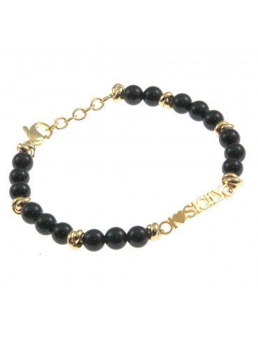 Bracciale i love sicily sicilia acciaio pietre - bcc0090