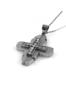 Collana con croce in acciaio