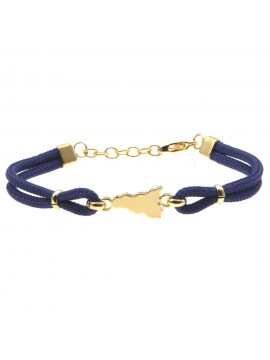 Bracciale con sicilia gioiello donna acciaio e cordoncino bcc2679
