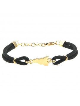Bracciale con sicilia gioiello donna acciaio e cordoncino bcc2678