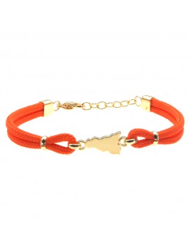 Bracciale con sicilia gioiello donna acciaio e cordoncino bcc2677