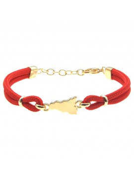 Bracciale con sicilia gioiello donna acciaio e cordoncino bcc2676