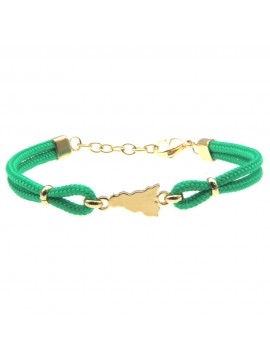 Bracciale con sicilia gioiello donna acciaio e cordoncino bcc2675